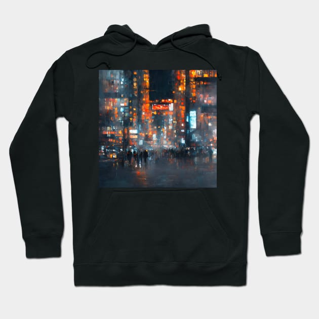 Night Cityscape Hoodie by The Brushstrokes Boutique